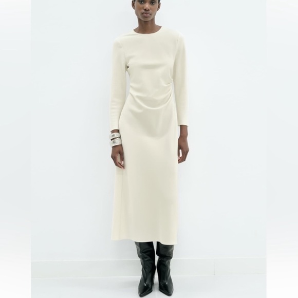 ZARA Crepe Midi Dress - Picture 4 of 12
